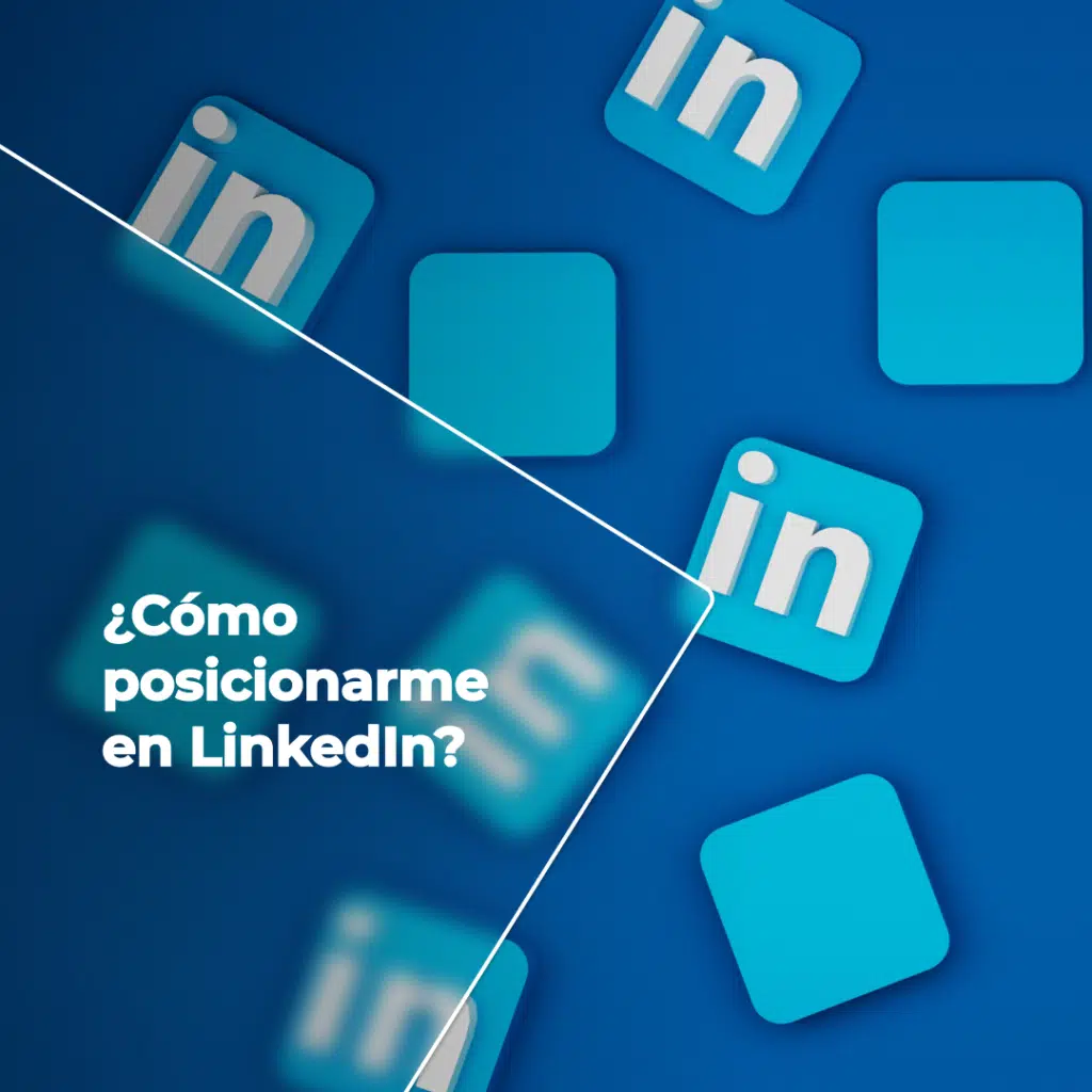 Logos de Linkedin en un fondo azul.